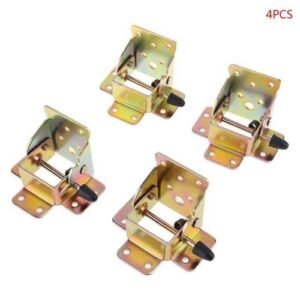 4x Iron Locking Folding Table Chair Leg Brackets Hinge Self Lock Foldable Hinges