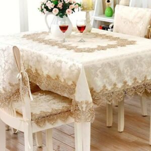 Multifunctional Home Textiles Elegant Lace Tablecloths Jacquard Wedding Table Cloth Chair Covers Decoration Towels