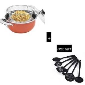 Manual Deep Fryer 3 In 1 Set & Free Spoon Set ( Non Stick)