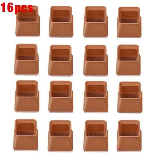 16/8pcs Silicone Chair Caps Table Foot Pads For Round Bottom Non-Slip Furniture Covers Socks Floor Protectors Anti-slip Feet Pad-Square-brown-16pcs