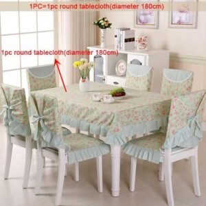 Four Seasons Tablecloth Dinning Chair Cover Anti-slip Cushion Lace Edge Table Cover Dustproof Tablecloth Set Kitchen Room Decor