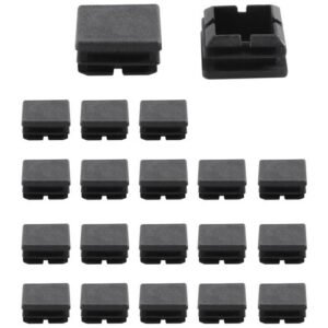 Square Table Chair Leg Tube Pipe Feet Insert Cap 25mmx25mm 2