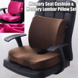 Memory Foam Seat Cushion Lumbar Back Orthoped Home Car Office Chair Seat Pad Mat Pain/Stress Relief Rose