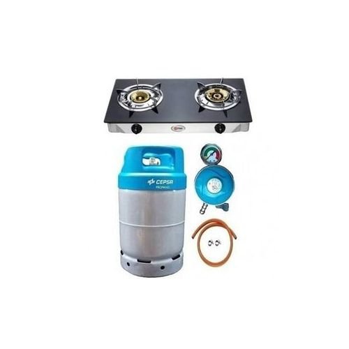 12.5kg Gass Cylinder+glass Double Burner, Meter Regulator,
