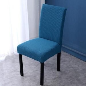 Knitted home chair cover cushion backrest integrated dining chair cover universal stool cover seat cover elastic dining table chair cover West Lake Blue Refer to the details page