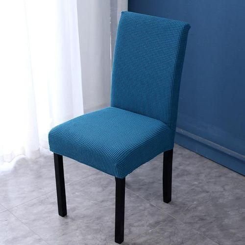 Knitted home chair cover cushion backrest integrated dining chair cover universal stool cover seat cover elastic dining table chair cover West Lake Blue Refer to the details page