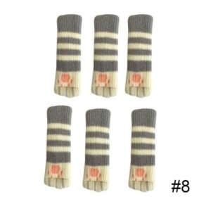 6pcs Cat Pattern Table Foot Cover Noise Reduction Covers Furniture Caps for Hardwood Floors Chair Legs,8 NO5122