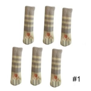 6pcs Cat Pattern Table Foot Cover Noise Reduction Covers Furniture Caps for Hardwood Floors Chair Legs,1 NO5123