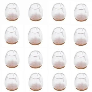 16Pack Silicone Table Chair Leg Mat NonSlip Table Chair Leg Cap Foot Protector Bottom Cover Mat Wooden Floor Protector transparent color NO5138