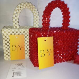 Square shaped beaded bag