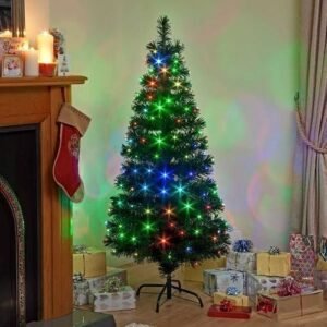 8ft Christmas Tree + Multicolor Lights
