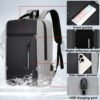 (Black)Men Stylish Backpack USB Charging School Backpack 15.6 Inch Laptop Backpack Male Book B BAA