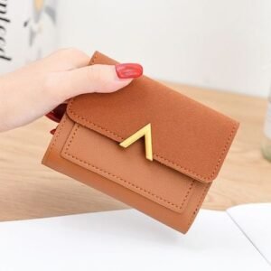 Matte Leather Women Wallet Short Female Credit Card Holder