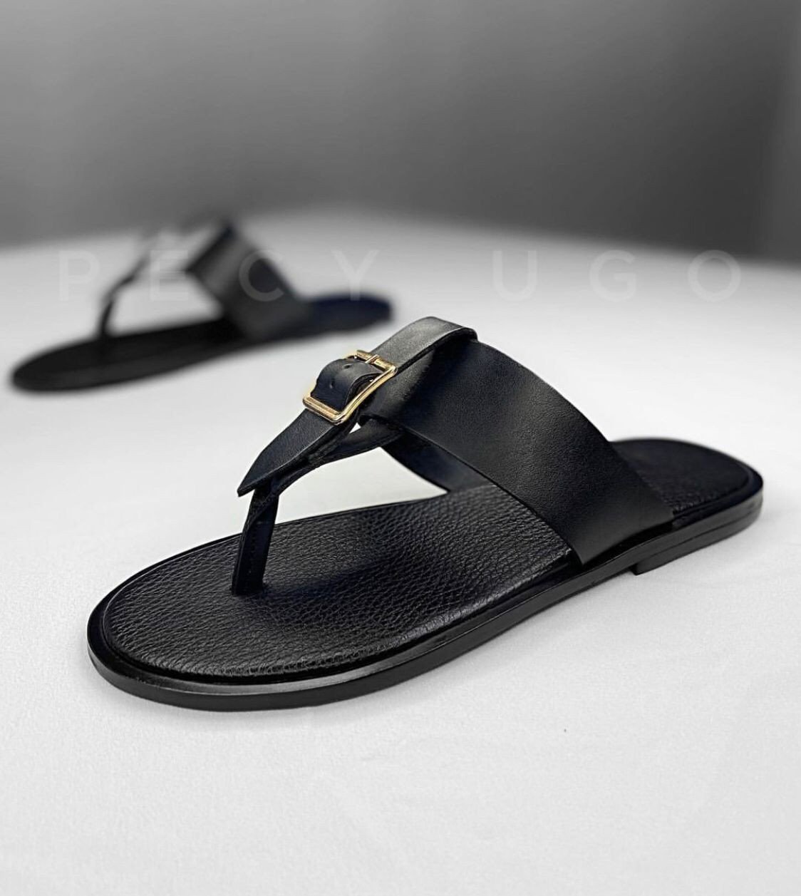 Black Pam Slippers For Men