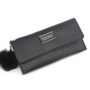 Lady Purse Solid Color Wallet Women's Card Wallets - Black