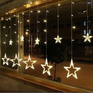 Christmas Lights Stars Curtain LED Light (white)